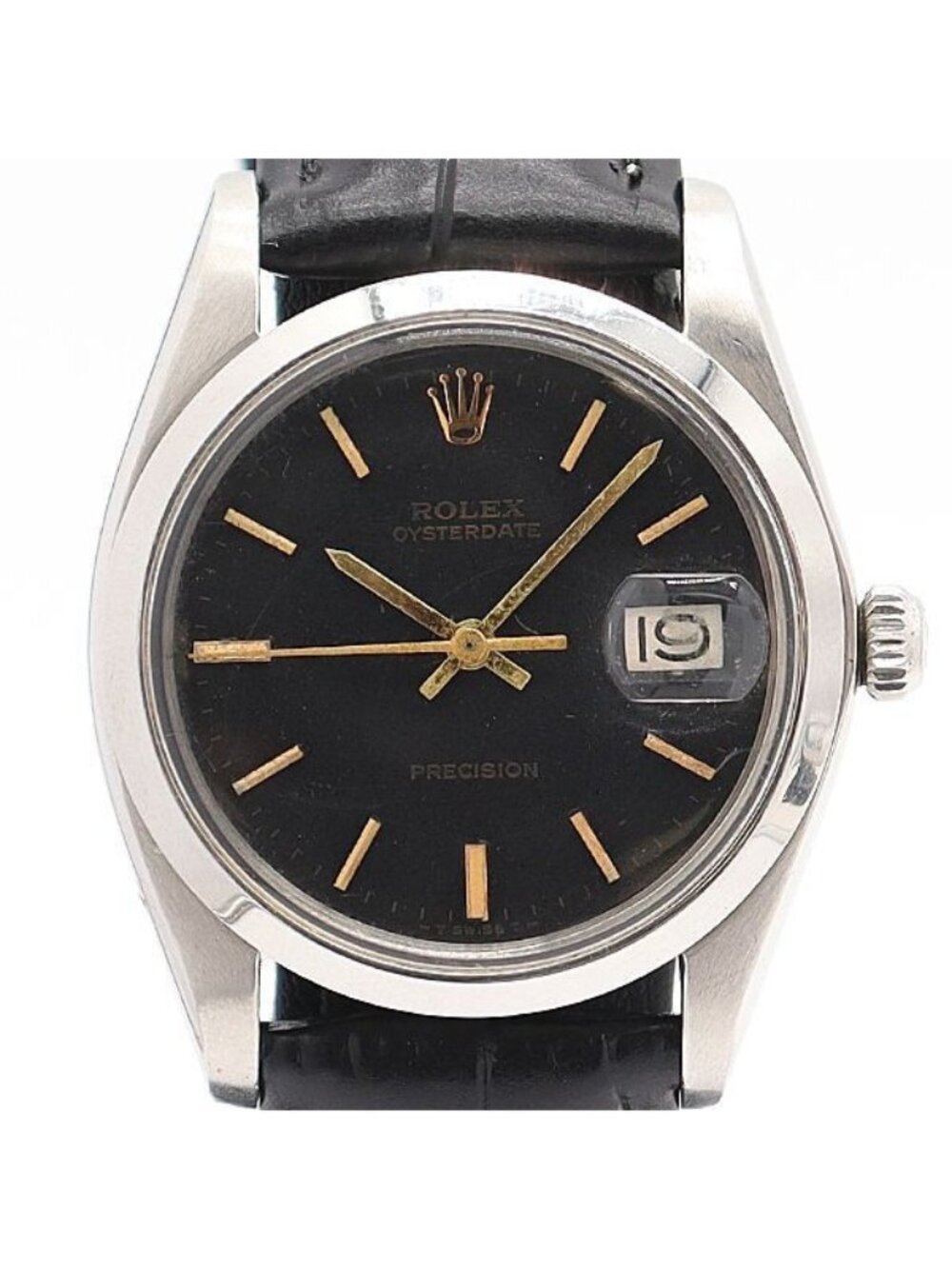 Rolex Oyster Date Manual Wind Black Dial Watch